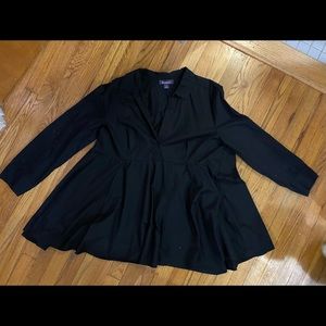 Roaman’s Size 22 Poplin Fit-And-Flare Tunic Blouse